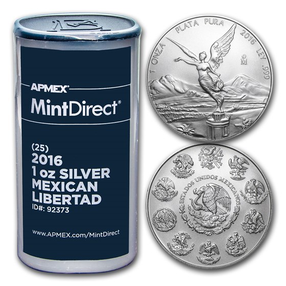 2016 Mexico 1 oz Silver Libertad (25-Coin MintDirect® Tube) 2016 Mexico 1 oz Silver Libertad (25-Coin MintDirect® Tube)